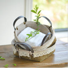 (BC-ST1079) Practical Pure Manual Natural Straw Basket